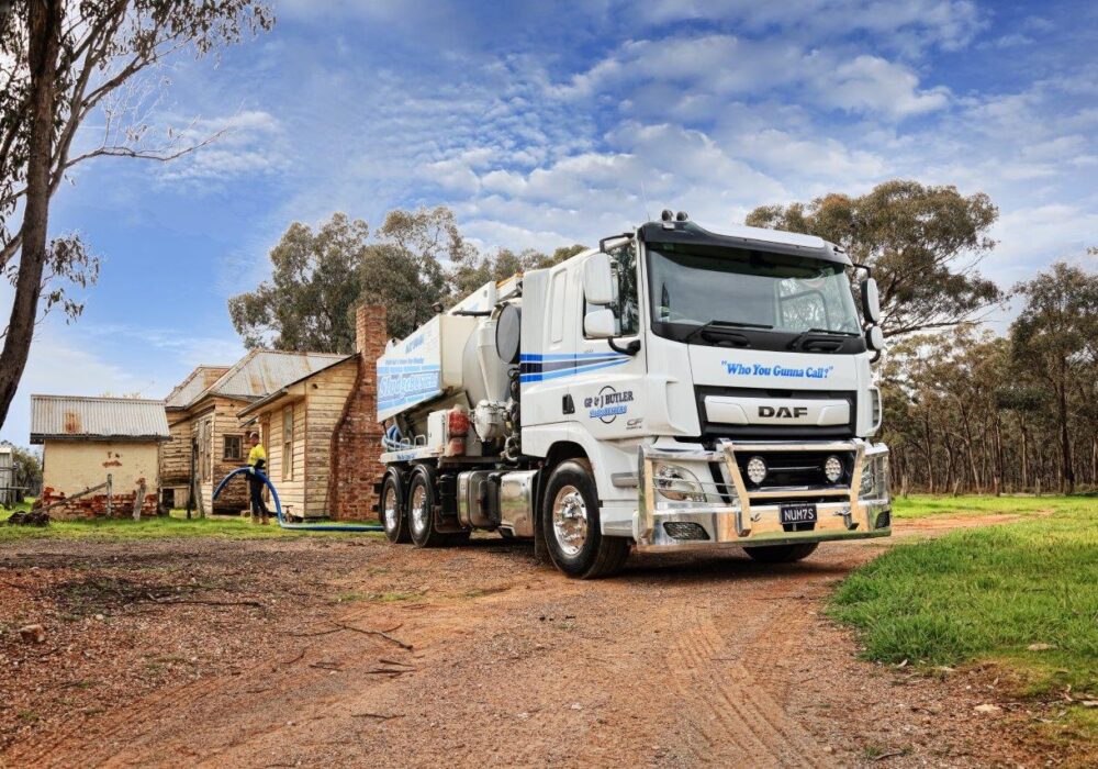 A truck servicing a wastewater treatment plant in Bendigo.